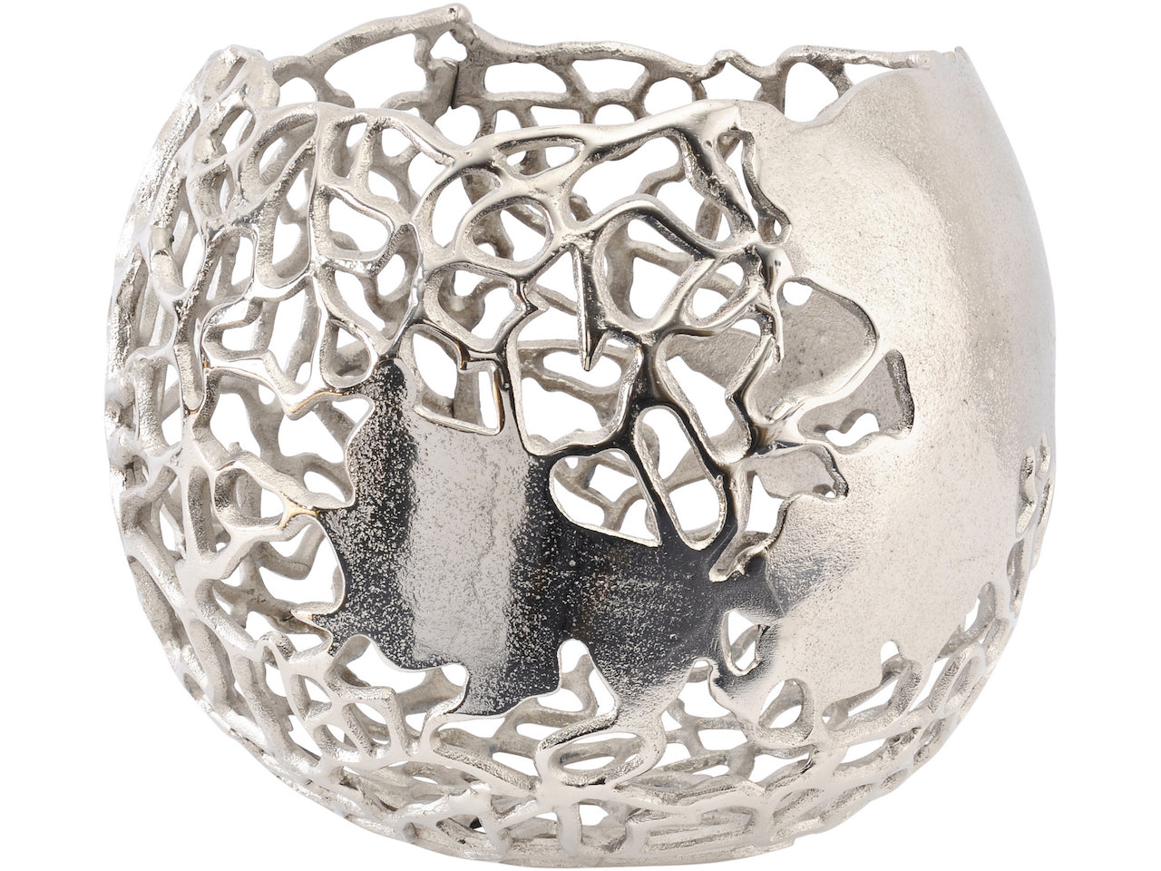Apo Aluminium Silver Coral Spherical Vase